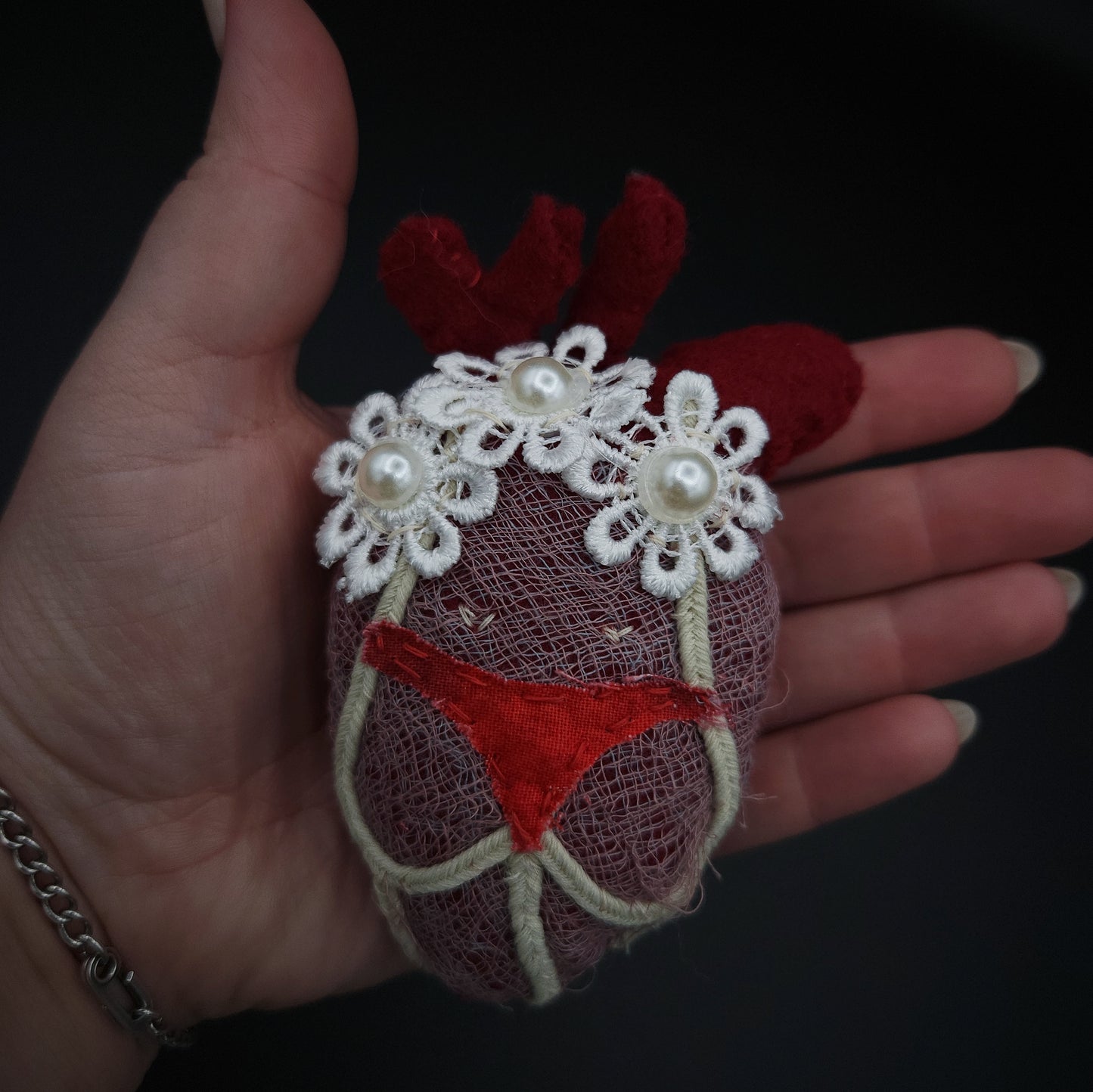 Textile Heart Brooch
