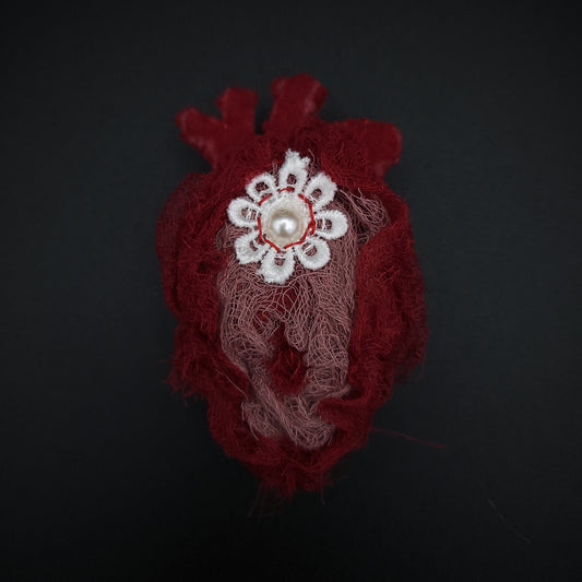 Textile Heart Brooch