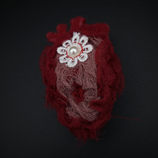 Textile Heart Brooch
