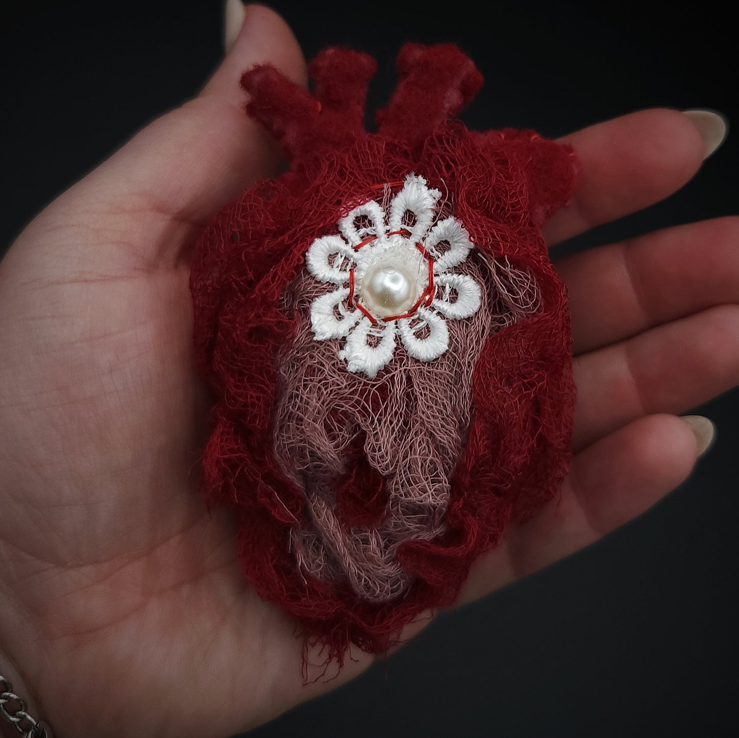 Textile Heart Brooch