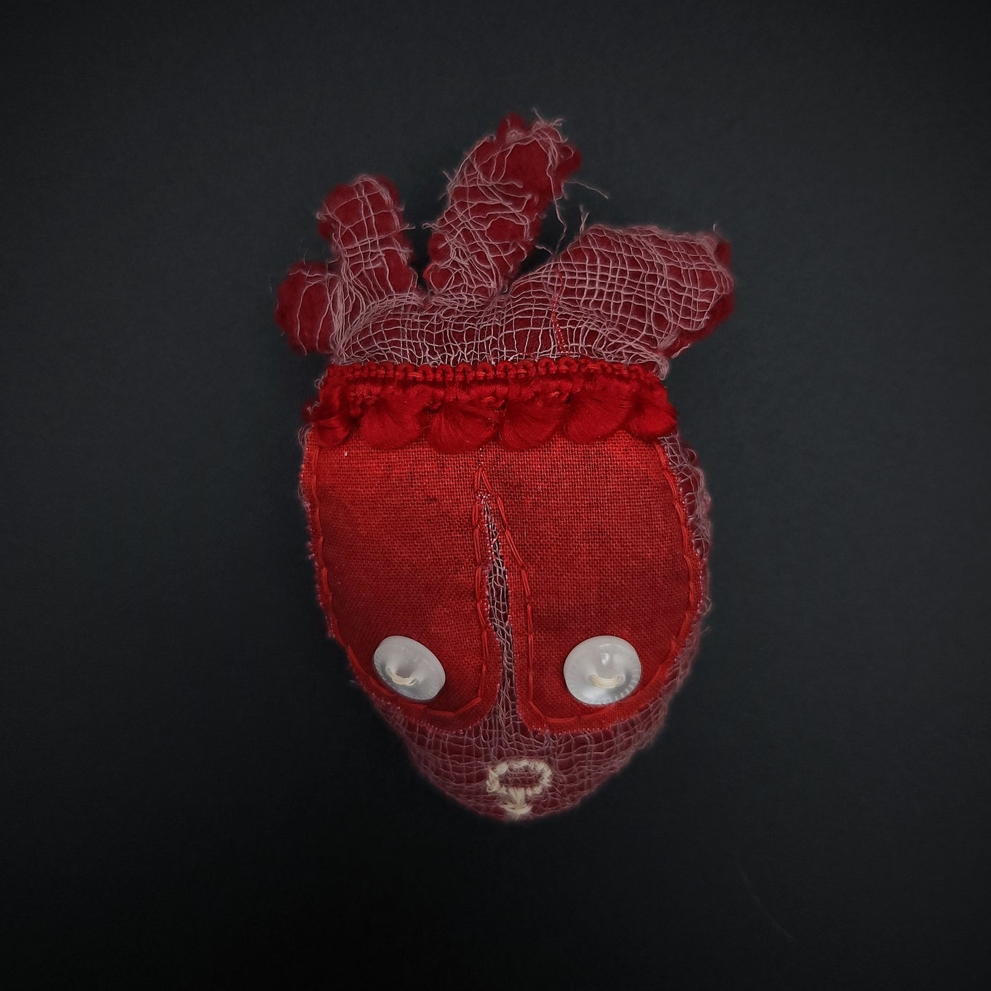 Textile Heart Brooch