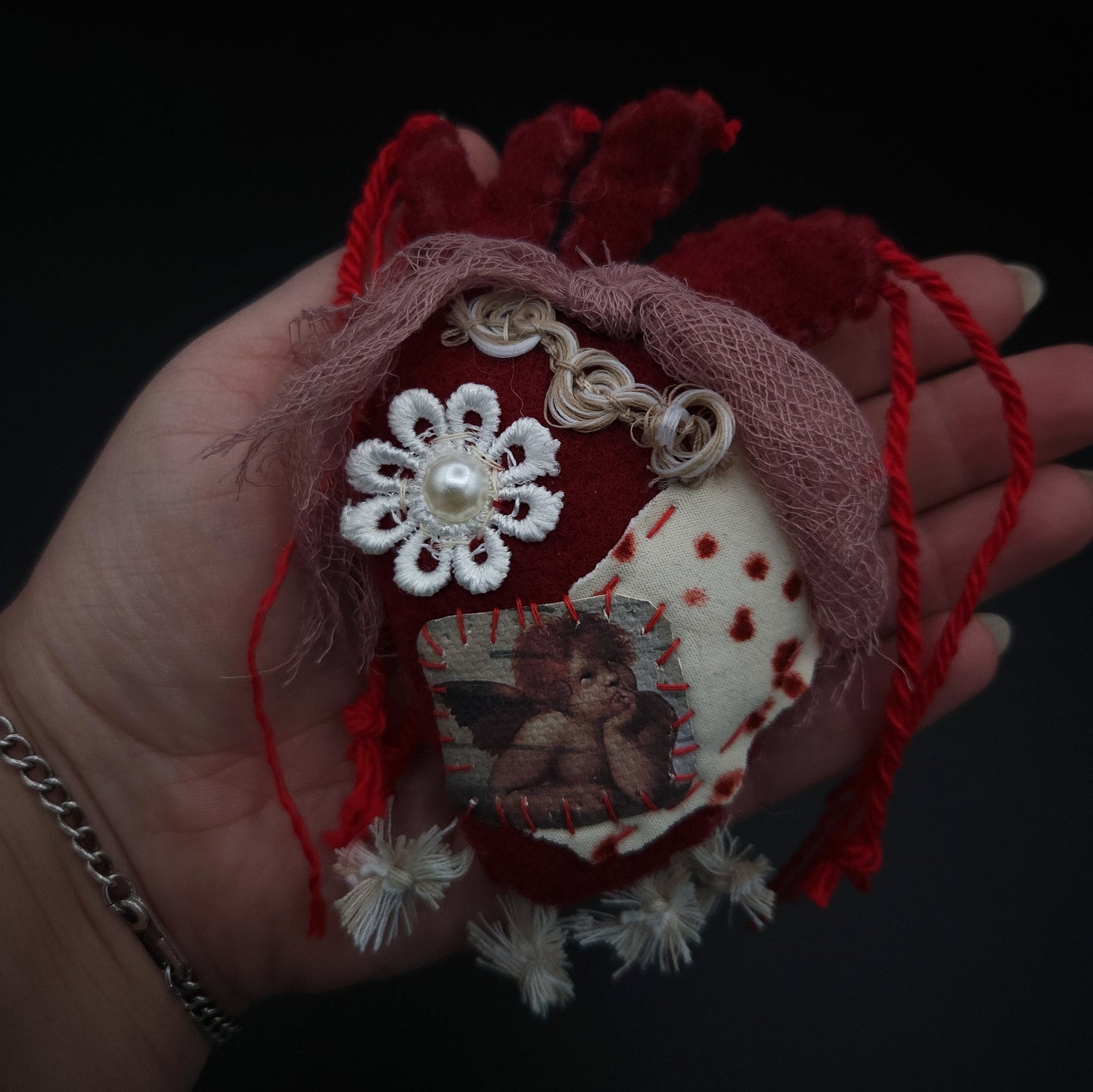 Textile Heart Brooch