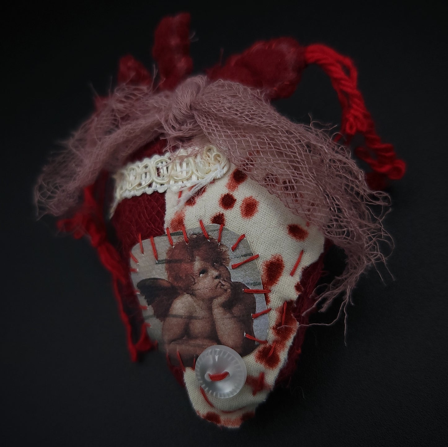 Textile Heart Brooch