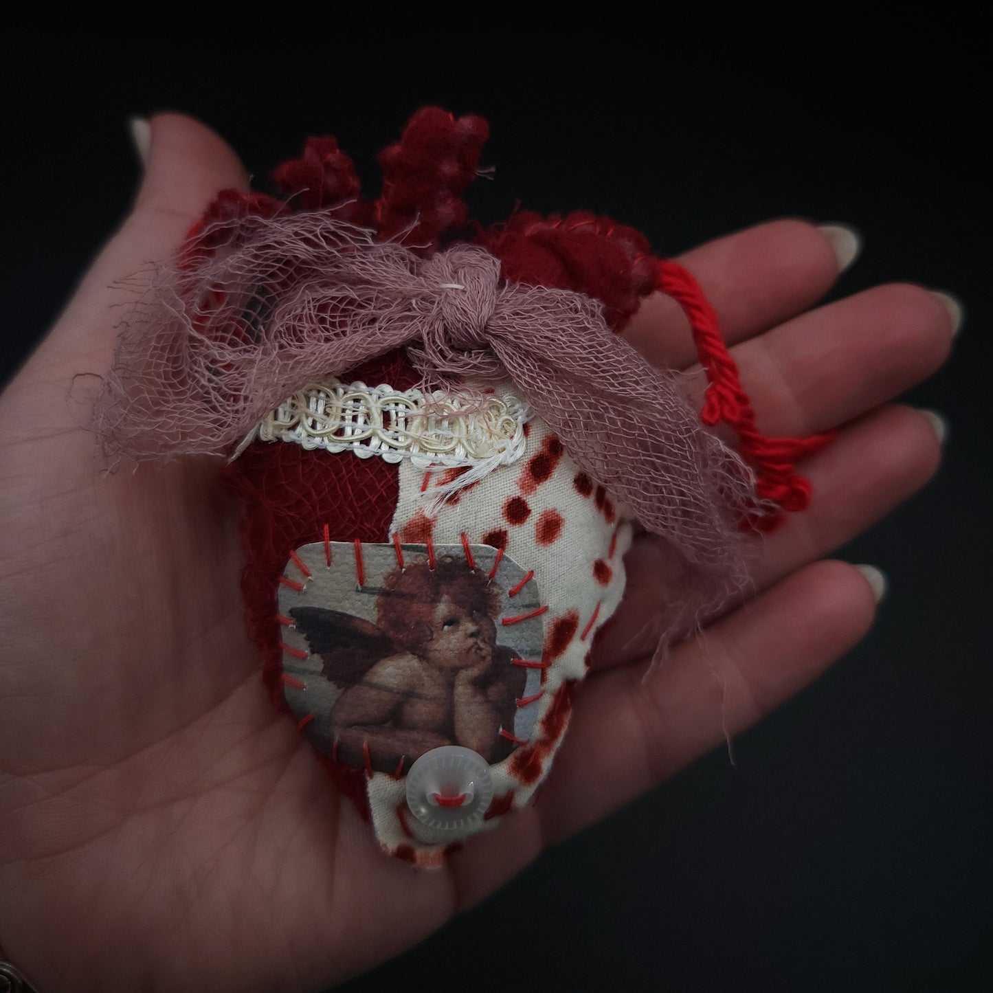 Textile Heart Brooch