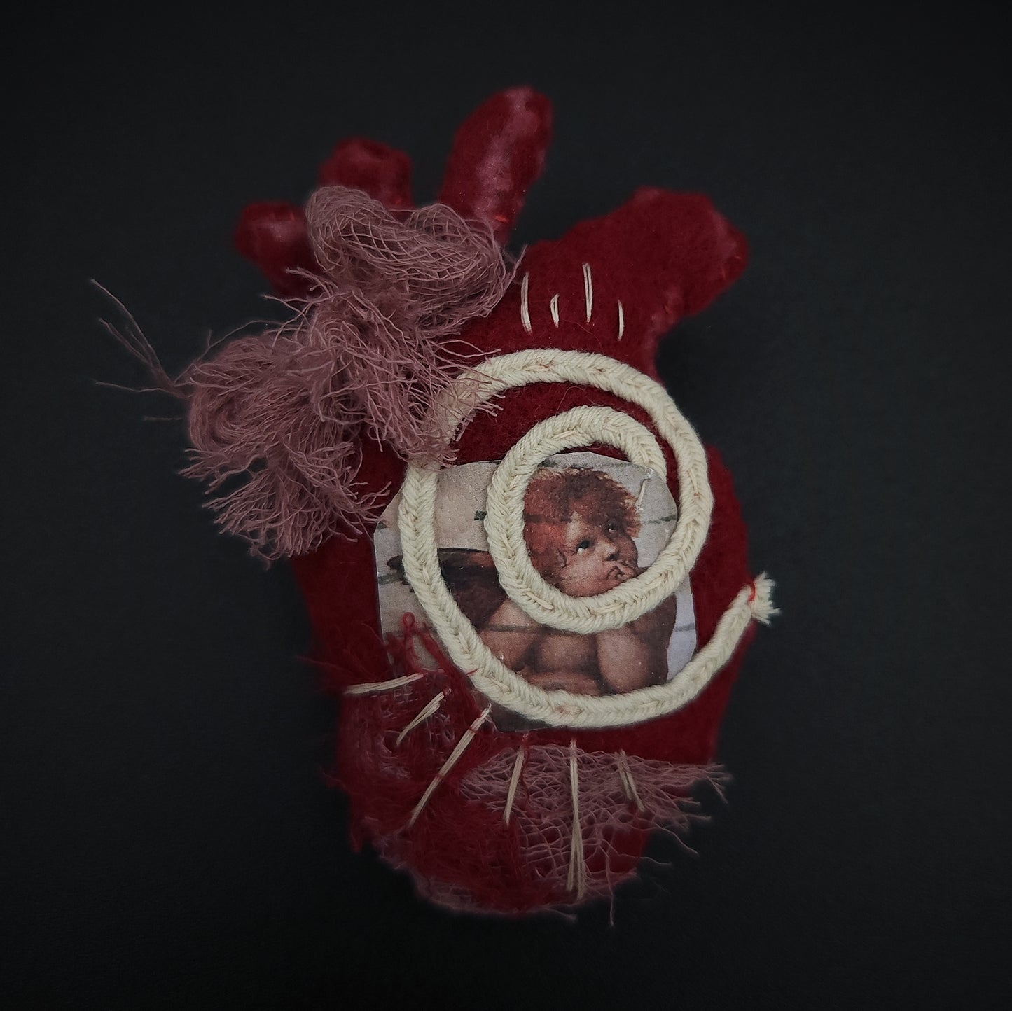 Textile Heart Brooch