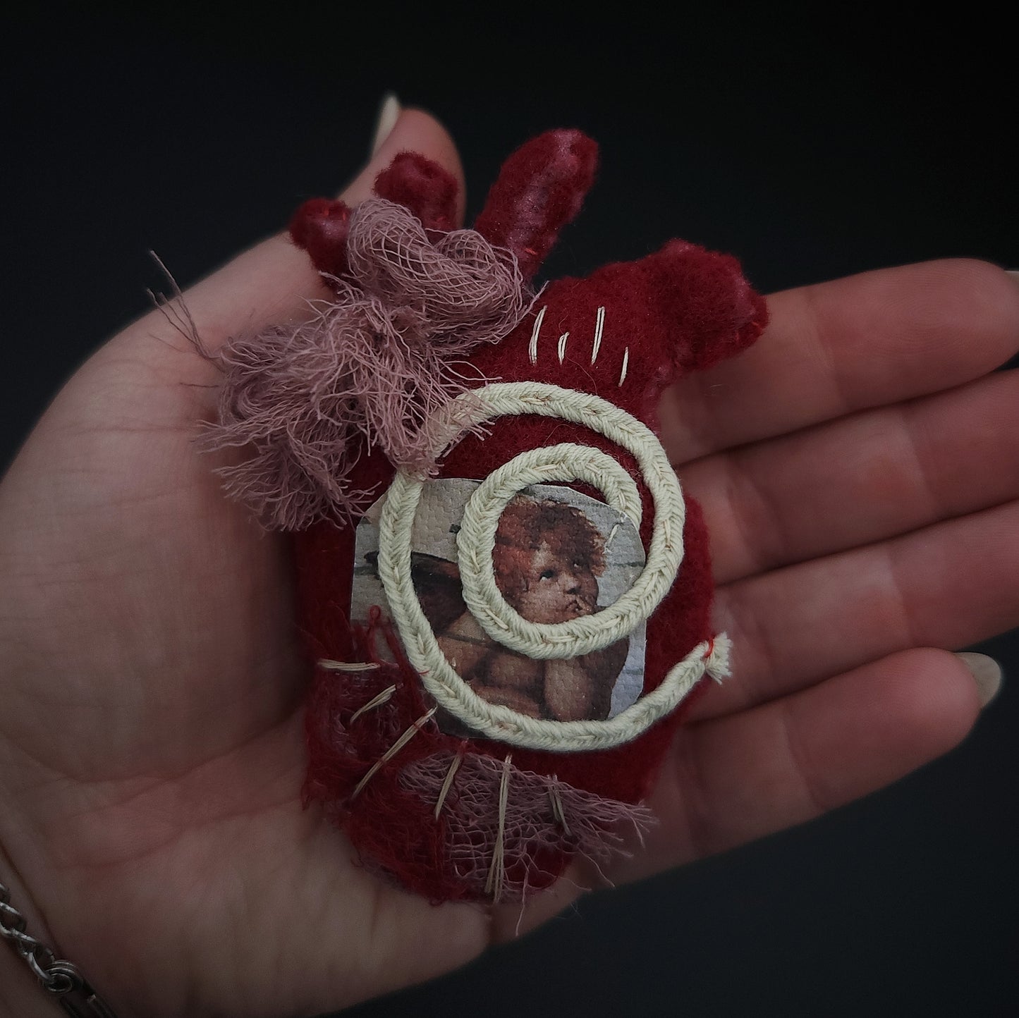 Textile Heart Brooch