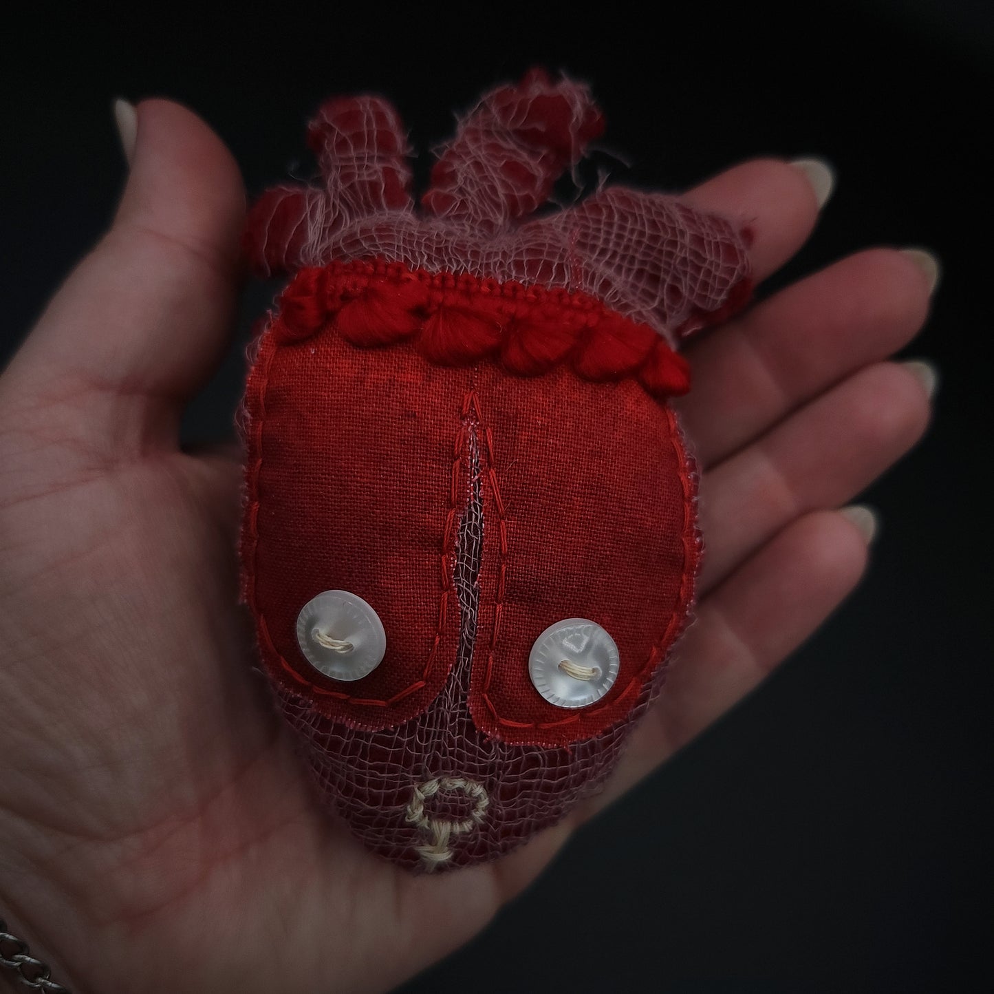 Textile Heart Brooch