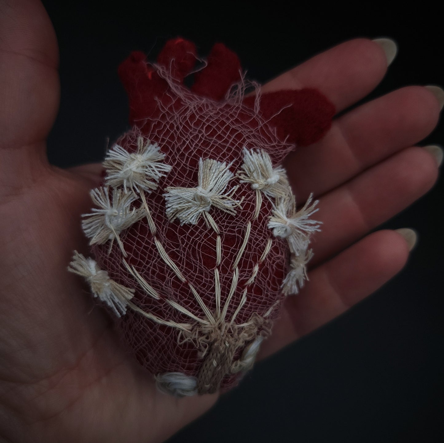 Textile Heart Brooch