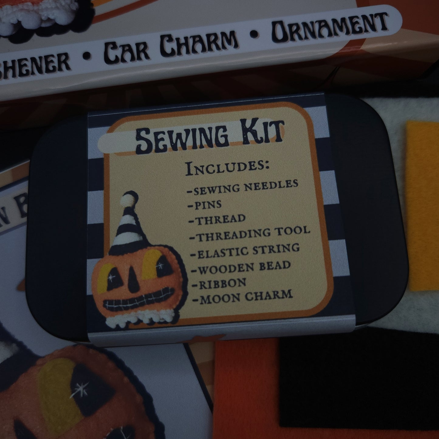 Retro Pumpkin Sewing Kit (Scented Option Available)