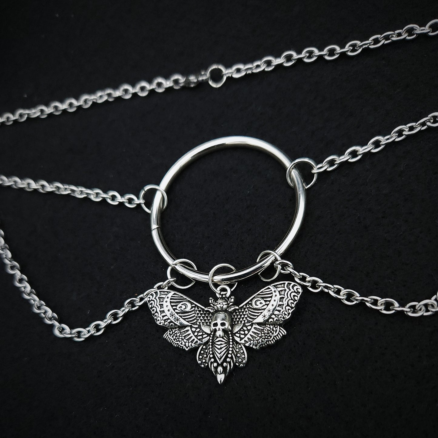 Moth Draped Chain Necklace