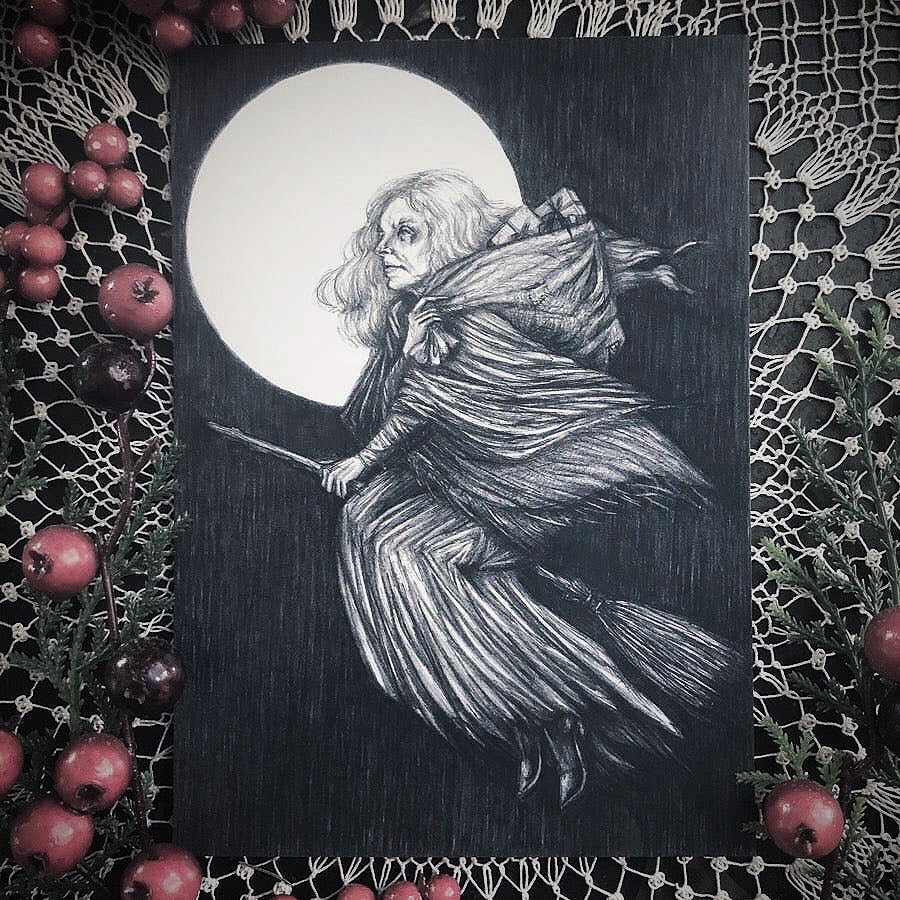 La Befana The Italian Christmas Witch Greeting Card