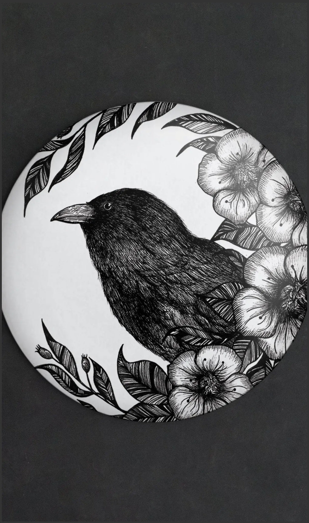 Witch's Crow Pocket Mirror