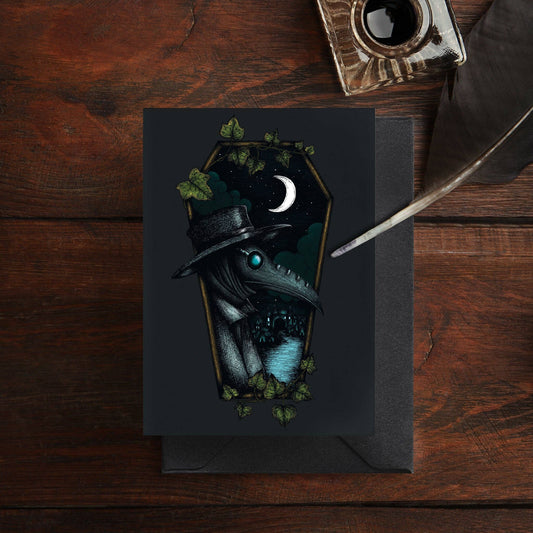 Plague Doctor Coffin Greeting Card