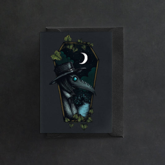 Plague Doctor Coffin Greeting Card