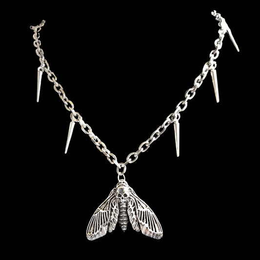 Moth Spiked Chain Necklace